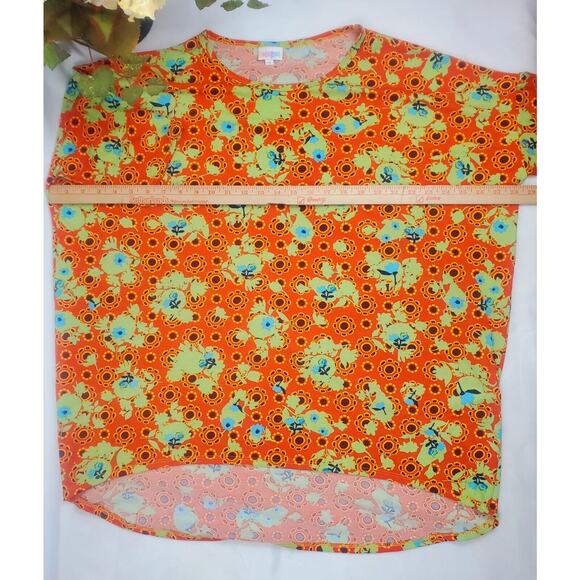 Nwot LulaRoe XL Irma Top Orange Shirt Relaxed Hi Low Tunic Geometric Womens Size - Picture 3 of 7